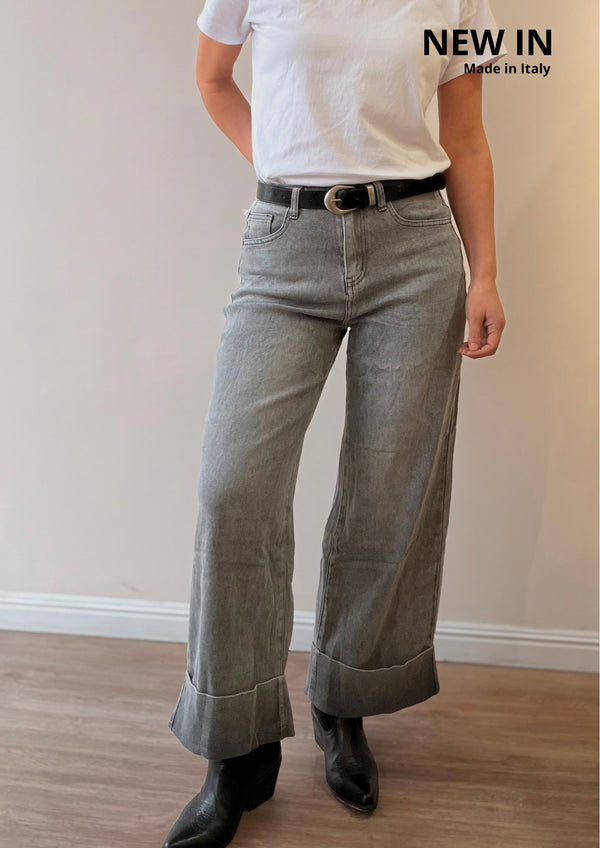 Jeans Palazzo pant con cinto