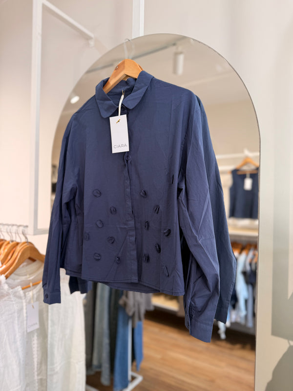 Camisa Apliques de Algodón