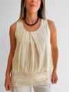 Blusa sin mangas con puntilla