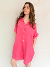 Vestido camisero lino corto
