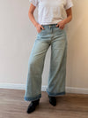 Jeans Palazzo dobladillo rayas