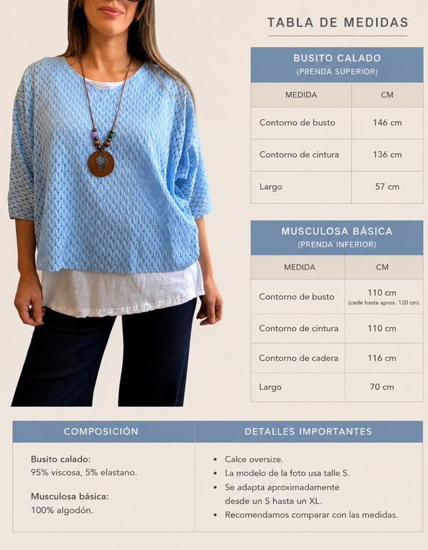 Buzo superpuesto calado con collar