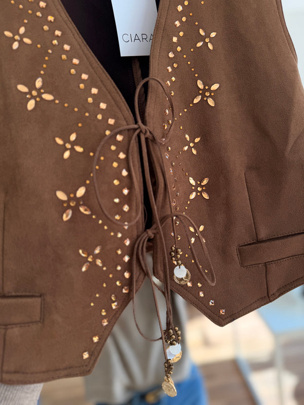 Chaleco Boho apliques