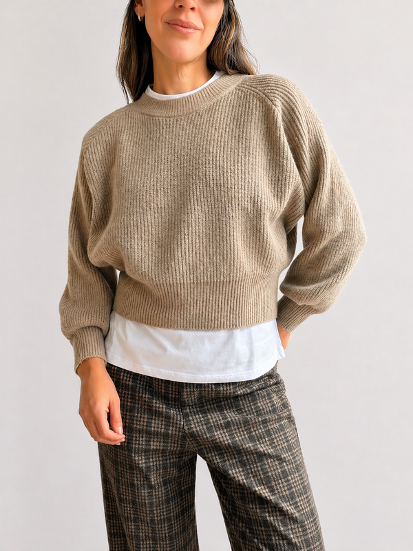 Sweater tejido clásico fit cintura