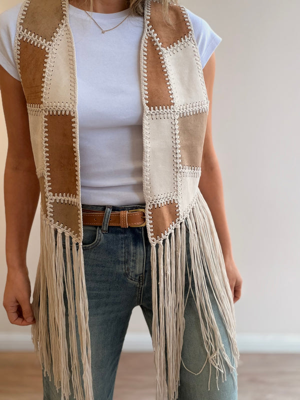Chaleco Flecos Boho