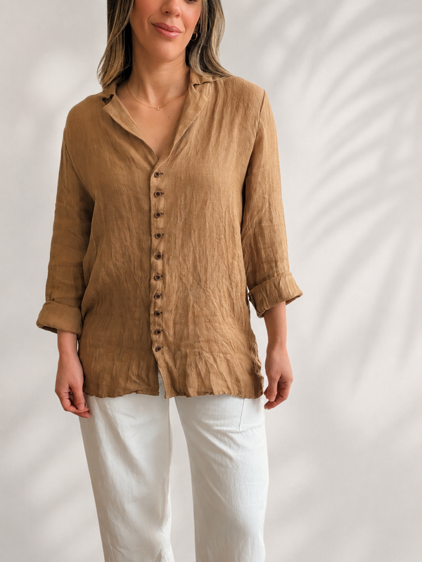 Camisa lino botonera