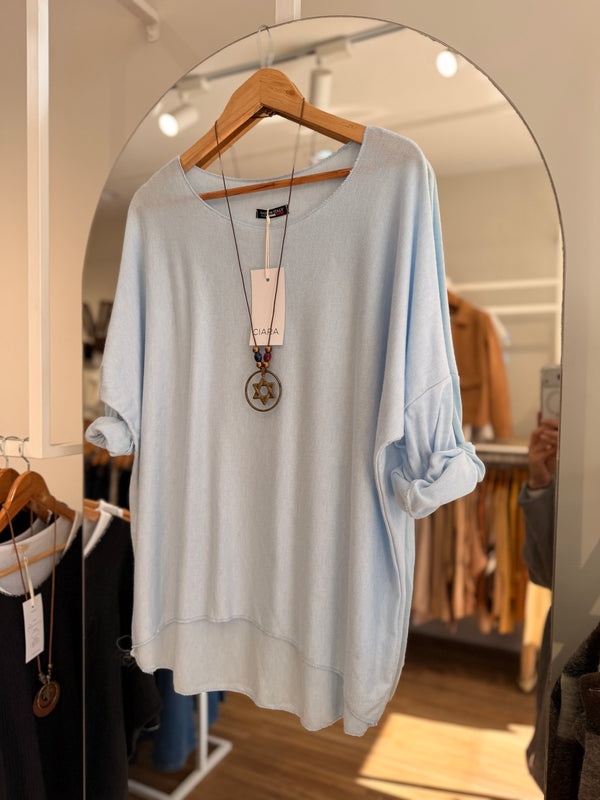 Tejido fino oversize con collar