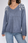 Buzo punto print plateado