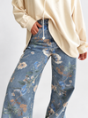 Jeans wide leg estampado