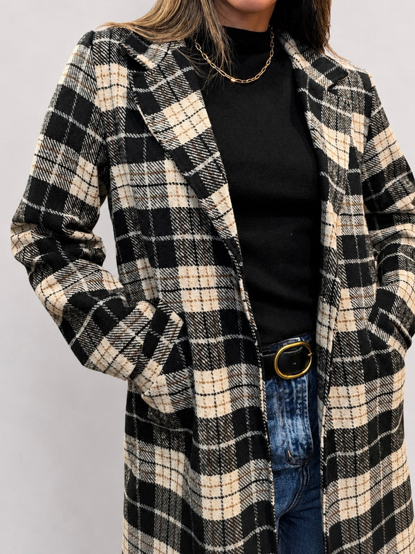 Chaqueta larga a cuadros