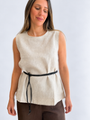 Blusa lino cinto desmontable