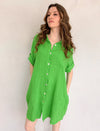 Vestido camisero lino corto