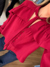 Camisa volados y lazo