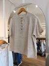 Blusa lino oversize con botones
