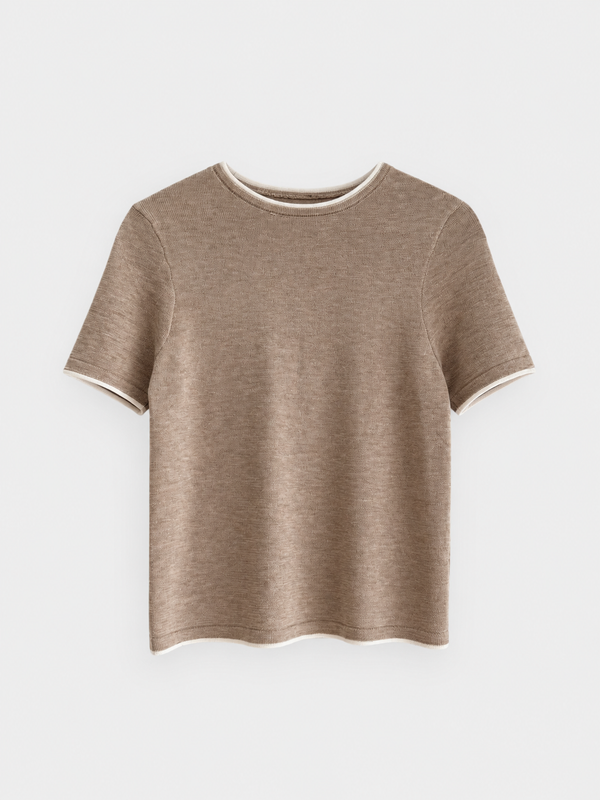 Remera tejida contraste