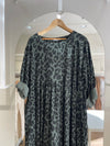 Vestido pana print oversize