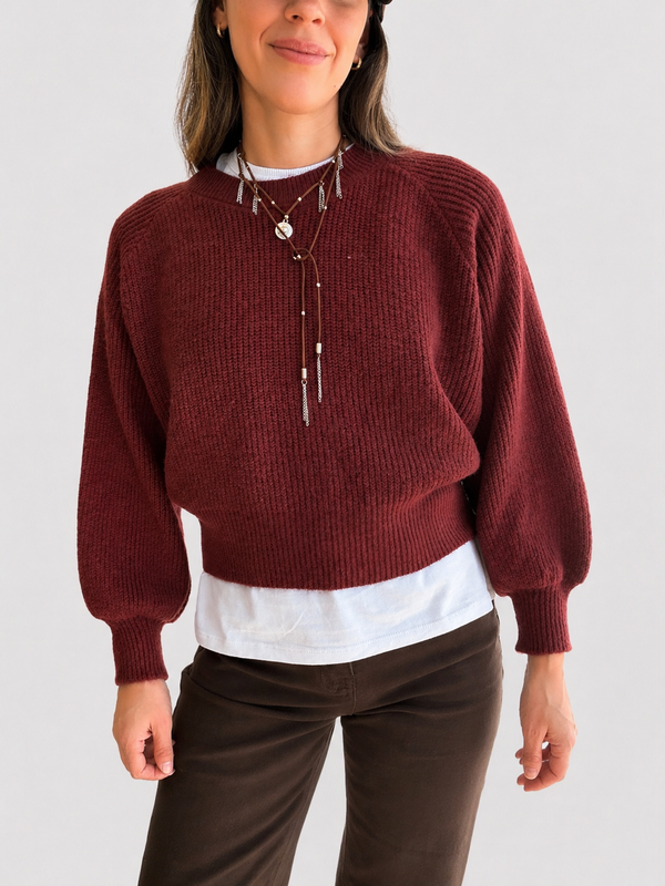 Sweater tejido clásico fit cintura