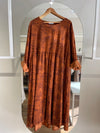 Vestido pana print oversize
