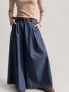 Pantalón palazzo Denim con cinto