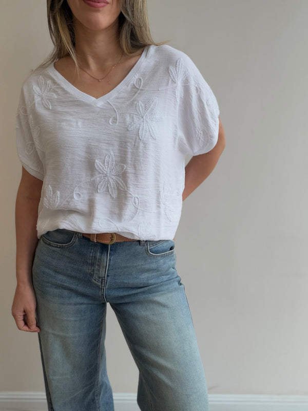 Blusa bordada flores