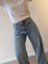 Jeans Wide Leg Vintage con Dobladillo