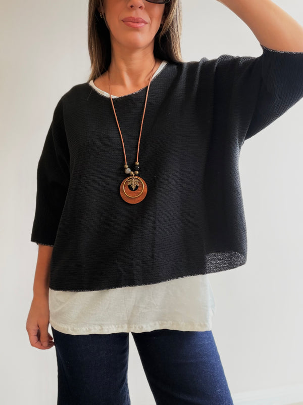 Buzo superpuesto con collar