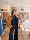 Chaqueta efecto gamuza bolsillo