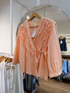 Blusa lino cruzada volados