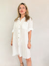 Vestido camisero lino corto