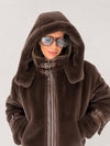 Campera chocolate pelo hebilla