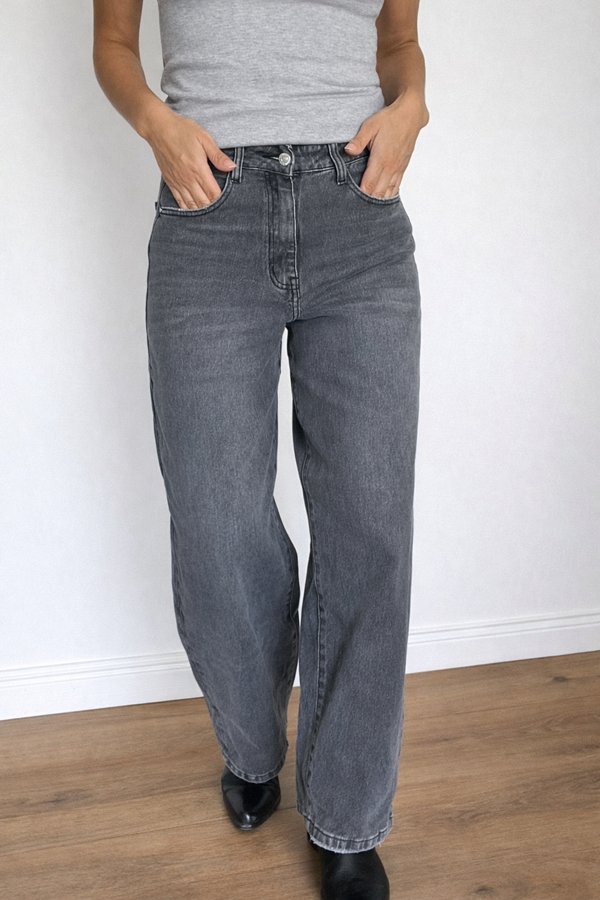 Jeans Mom fit gris