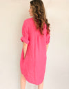 Vestido camisero lino corto