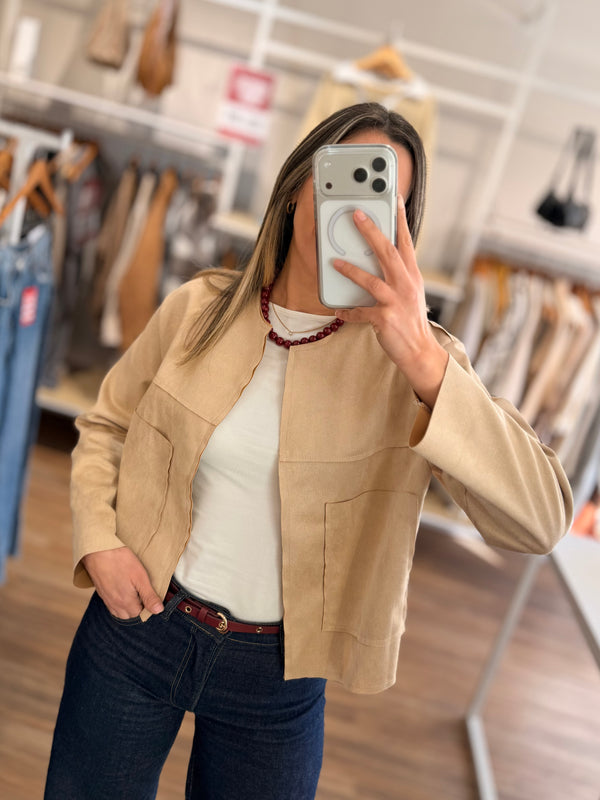 Chaqueta fina efecto ante