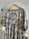 Vestido pana print oversize