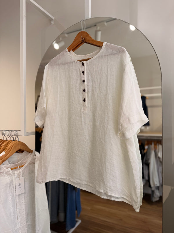 Blusa lino oversize con botones