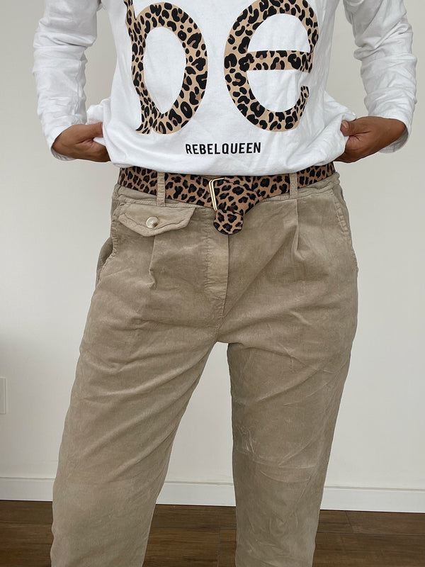 Pantalón cinto print