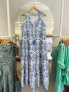 Vestido bordado azul