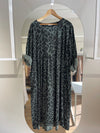 Vestido pana print oversize