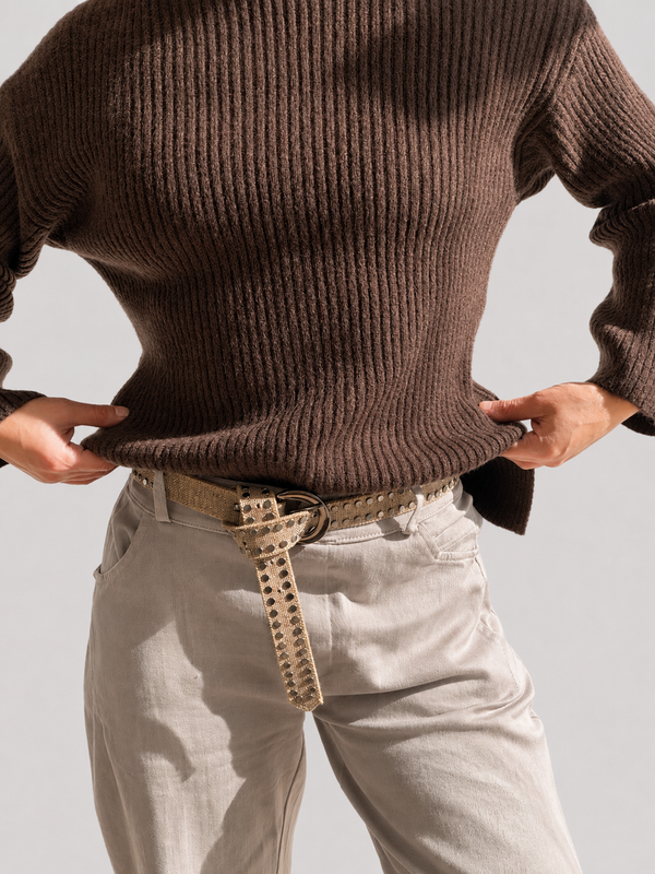Pantalón con cinto Italia