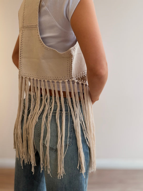 Chaleco Flecos Boho