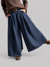 Pantalón palazzo Denim con cinto