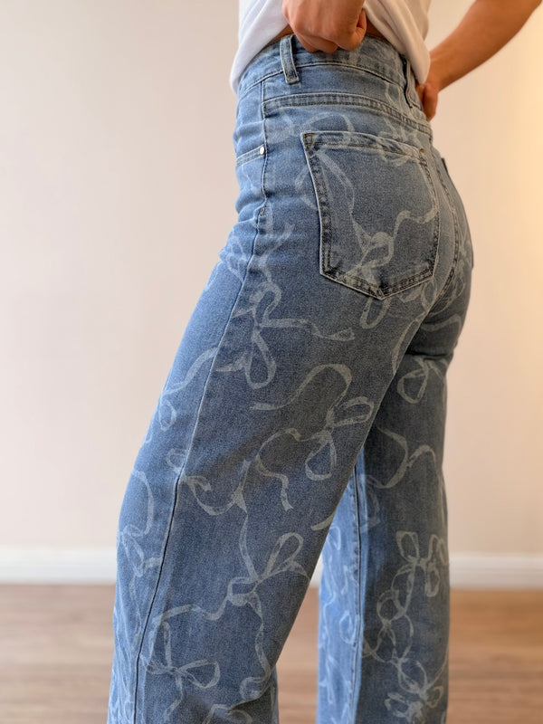 Jeans wide leg lazos