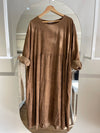 Vestido pana flor oversize