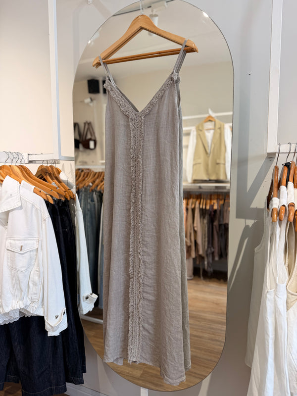 Vestido Lino Flecos