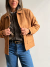 Chaqueta efecto gamuza bolsillo