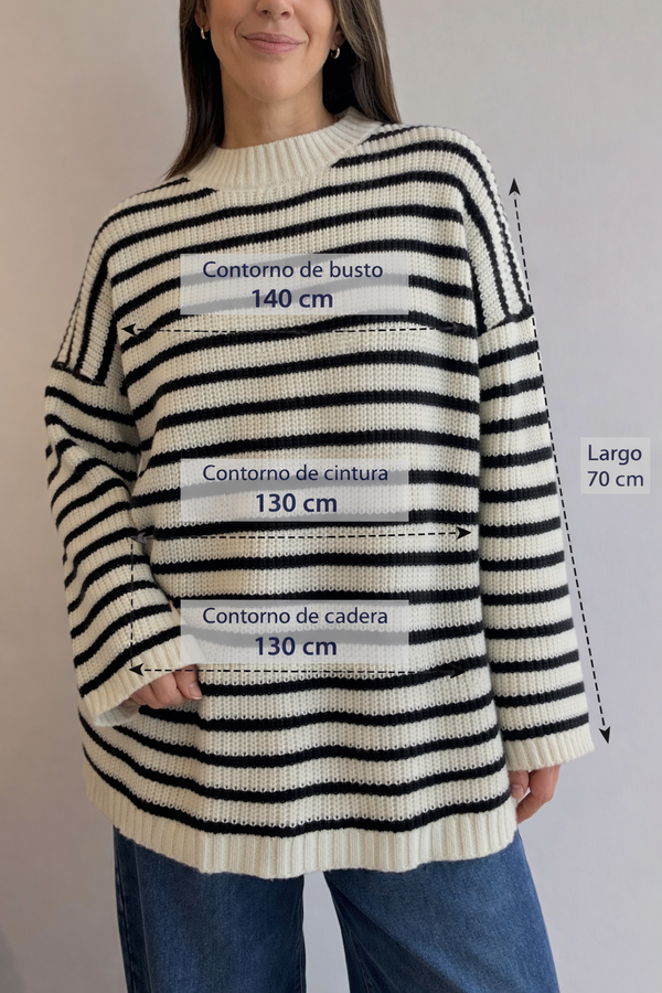 Sweater a rayas largo