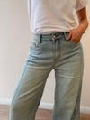 Jeans Palazzo dobladillo rayas