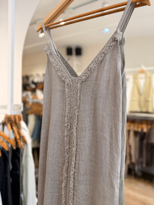 Vestido Lino Flecos
