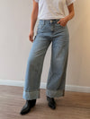 Jeans Wide Leg Vintage con Dobladillo