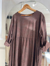 Vestido pana print oversize